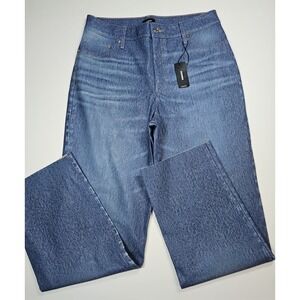 Express Womens Modern Straight High Rise Raw Hem Coated Pants Size 10 NWT